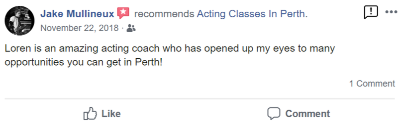 Acting Classes In Perth Facebook Review By Jake Mullineux