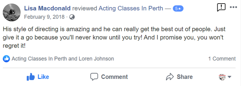 Acting Classes In Perth Facebook Review By Lisa Macdonald