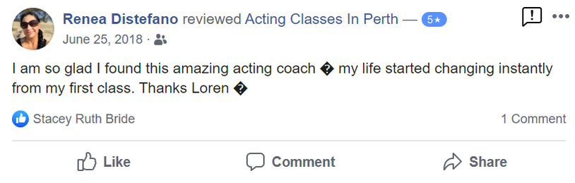 Acting Classes In Perth Facebook Review By Renea Distefano