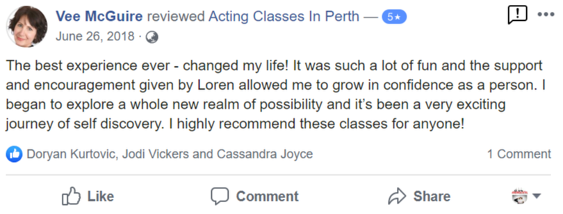 Acting Classes In Perth Facebook Review By Vee McGuire